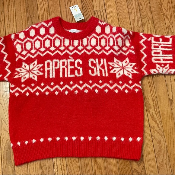 Primark Red Apres Ski Sweater - Oversized- Women’s size L - NWT - Picture 3 of 13